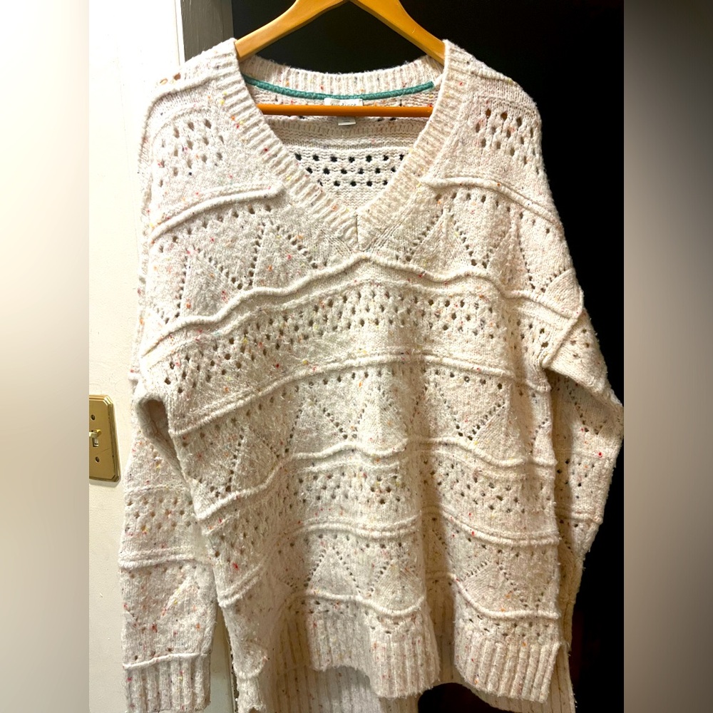 Sundance Speckled Cream Sweater, Size LG